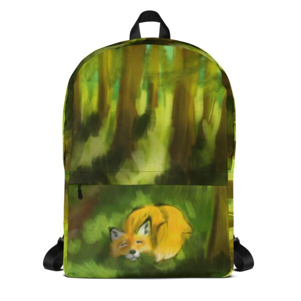 all-over-print-backpack-white-front-6ac5bbb2aaf90.jpg Fox In A Forest - Backpack