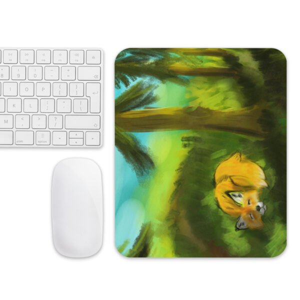mouse-pad-white-front-6ac5ad8b9a755.jpg Fox In A Forest - Mouse Pad